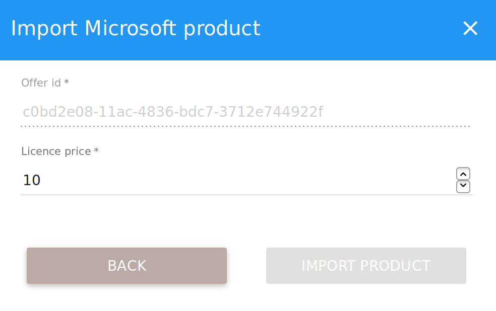 Import microsoft product