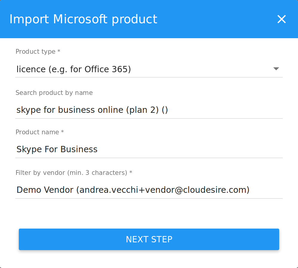 Import microsoft product